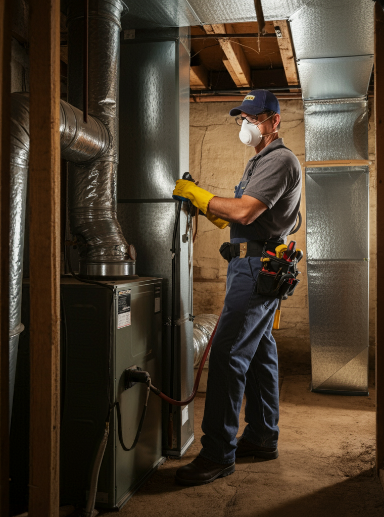 Furnace Cleaning with Blower in Katy, TX